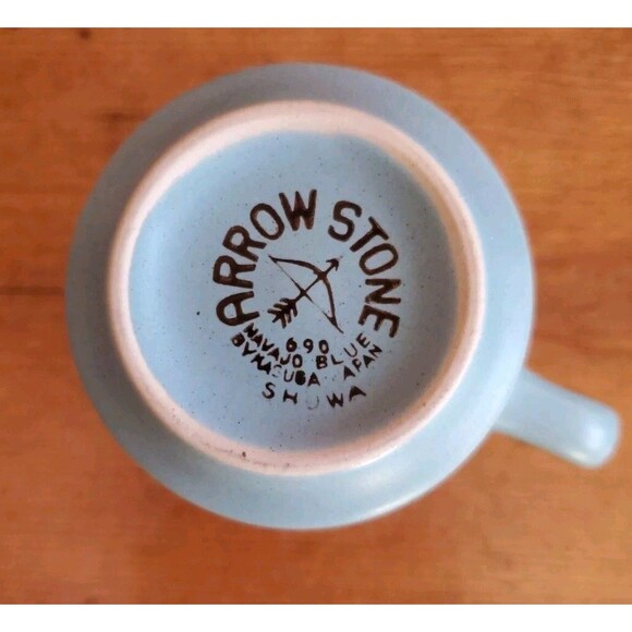 Arrowstone Navajo Blue By Kasuga Japan 5 Cups and 7 Saucers Coffee Tea Mugs EUC - Picture 9 of 9